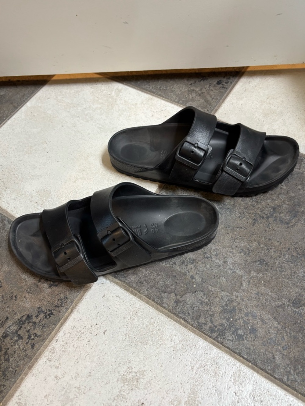 Birkenstock Black Double-Strap EVA Slides
